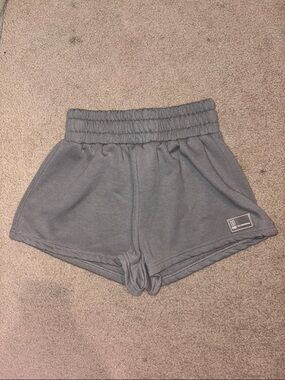 Women's Gray Athletic Lounge Shorts with Elastic Waist